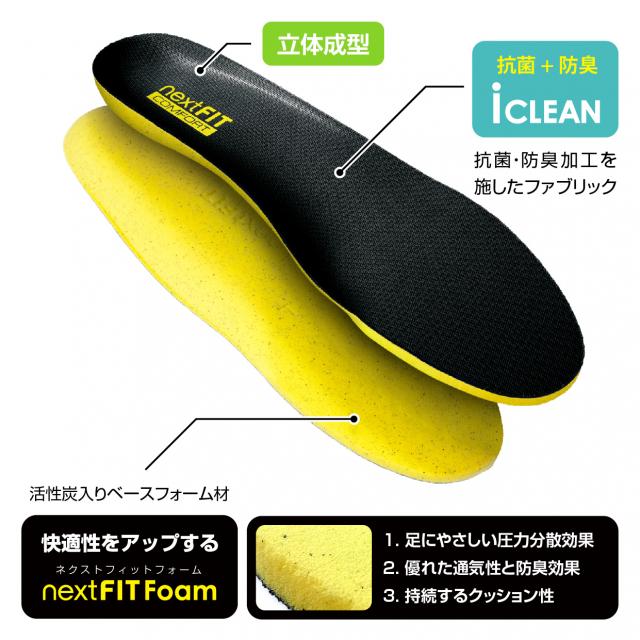ブラックファブリックインソール ネクストフィット インソール コンフォート COMFORT CMF ブラック