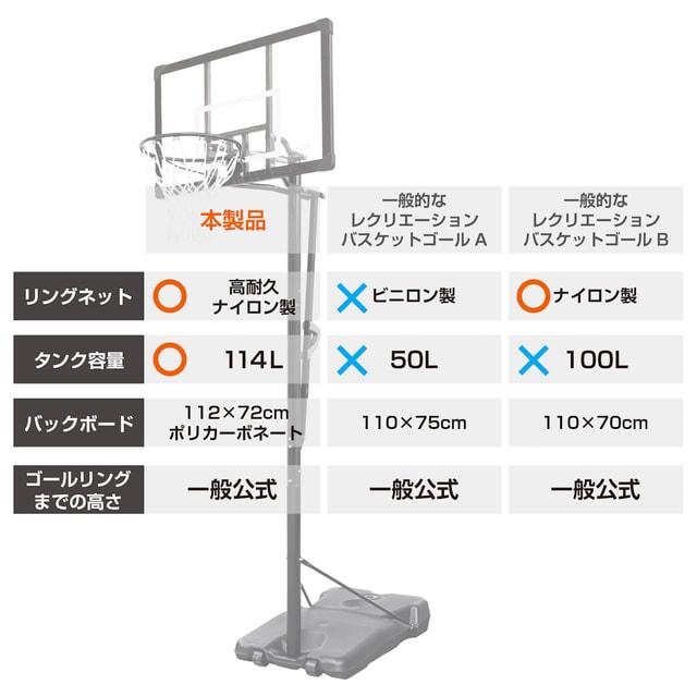 TIGORA（ティゴラ） ゴール下が広い本格バスケットゴール 高さ調節