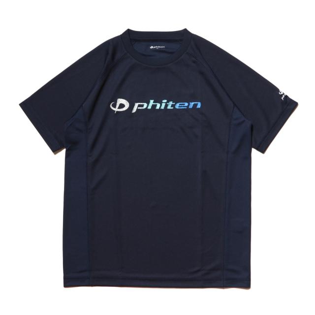 ファイテン メンズ レディース バレーボール 半袖Tシャツ RAKUシャツSPORTS SMOOTH DRY JG408003 : ネイビー×ペールブルー phiten｜alpen-group｜02