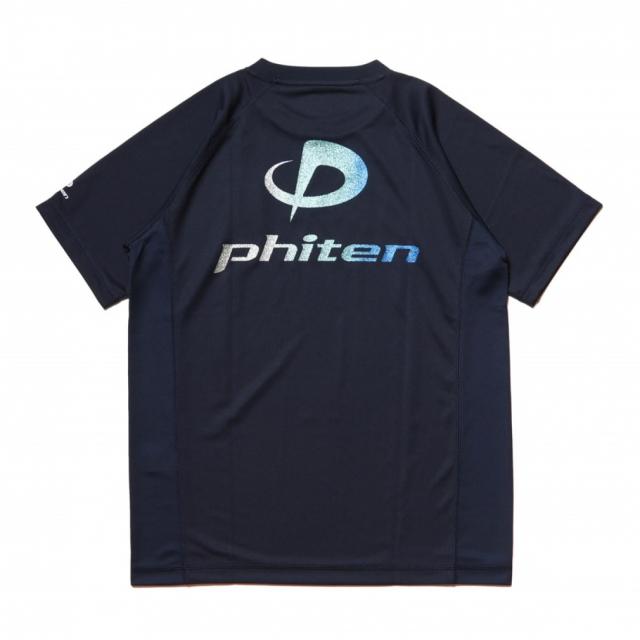 ファイテン メンズ レディース バレーボール 半袖Tシャツ RAKUシャツSPORTS SMOOTH DRY JG408003 : ネイビー×ペールブルー phiten｜alpen-group｜03