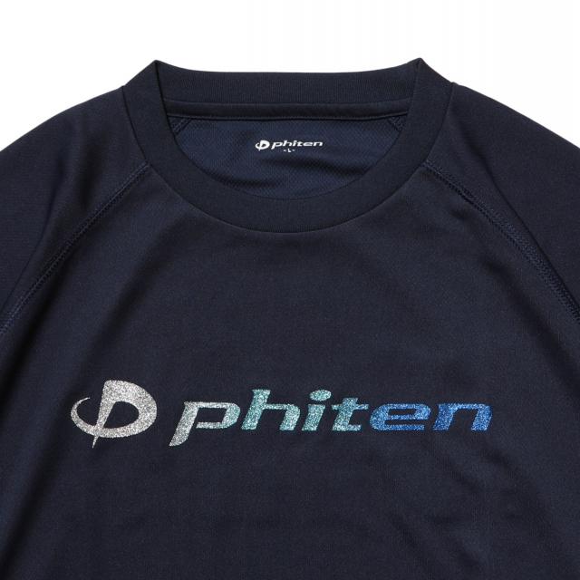 ファイテン メンズ レディース バレーボール 半袖Tシャツ RAKUシャツSPORTS SMOOTH DRY JG408003 : ネイビー×ペールブルー phiten｜alpen-group｜04