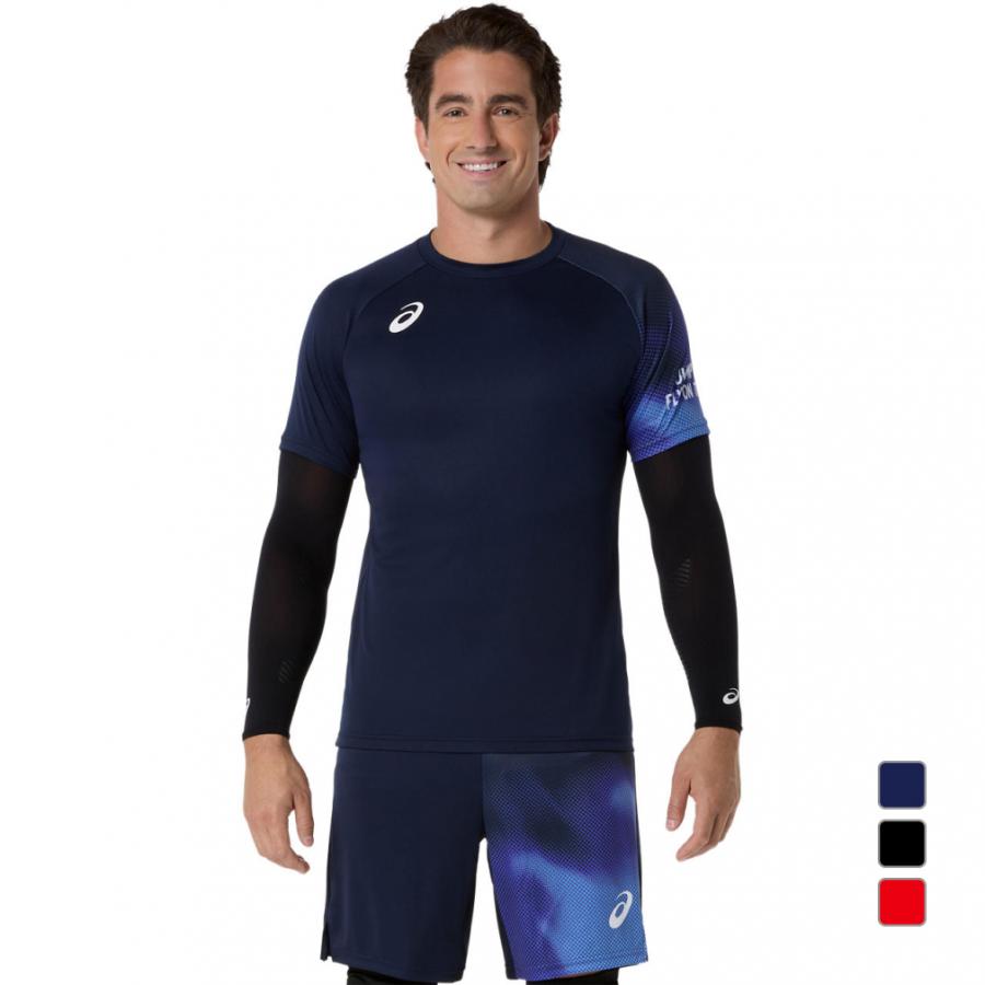 アシックス 日本代表 半袖ジャケット ネイビー asics アシックス ハーフジップ 長袖上下半袖上下ジャージセット