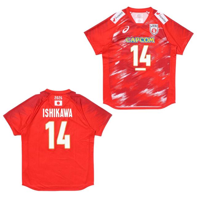 ASICS バレーボール応援Tシャツ　　石川祐希　サイン入り ASICS（アシックス） バレーボール 半袖Tシャツ 2026 バレーボール男子
