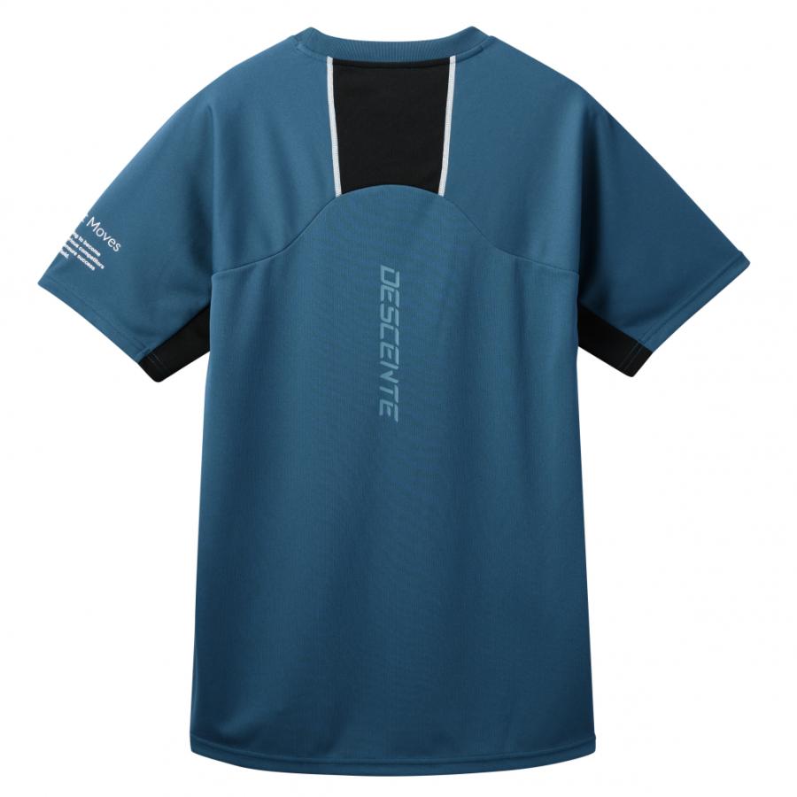 デサントPanasonic バレーボールシャツ 青 黒 DESCENTE GOLF デサント メンズ レディス バレーボール 半袖