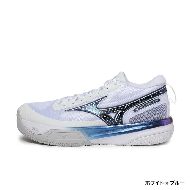 新商品！Mizuno ネオジャンプV1GA259951ホワイト/ブルー:26.5 MIZUNO（ミズノ） ミズノネオジャンプ V1GA259951 メンズ レディス