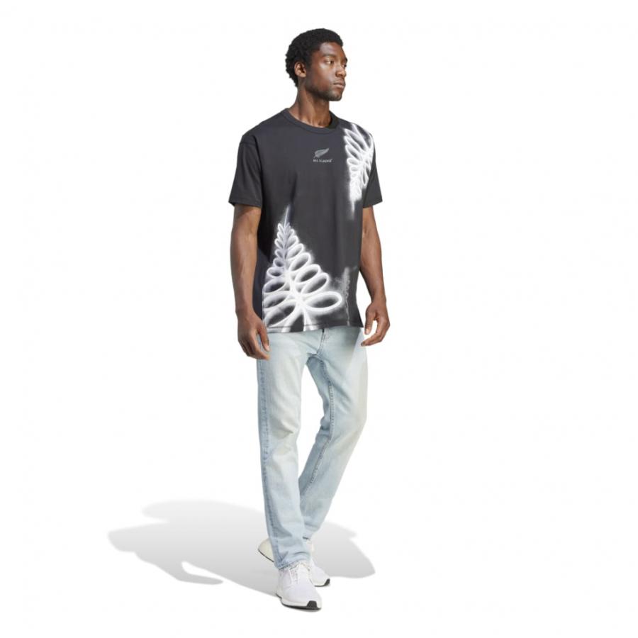 極美品 adidas アディダス オールブラックス ラガーシャツ 半袖 Tシャツ ブラック ポリエステル サイズXL中古 4b012655 adidas（アディダス） 半袖Tシャツ ラグビー メンズ ALL BLACKS オール