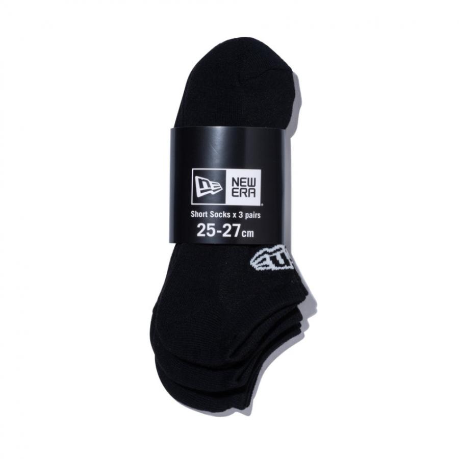 NEW ERA（ニューエラ） ソックス 靴下 SOCKS SHORT 3PAIRS BLK 25J