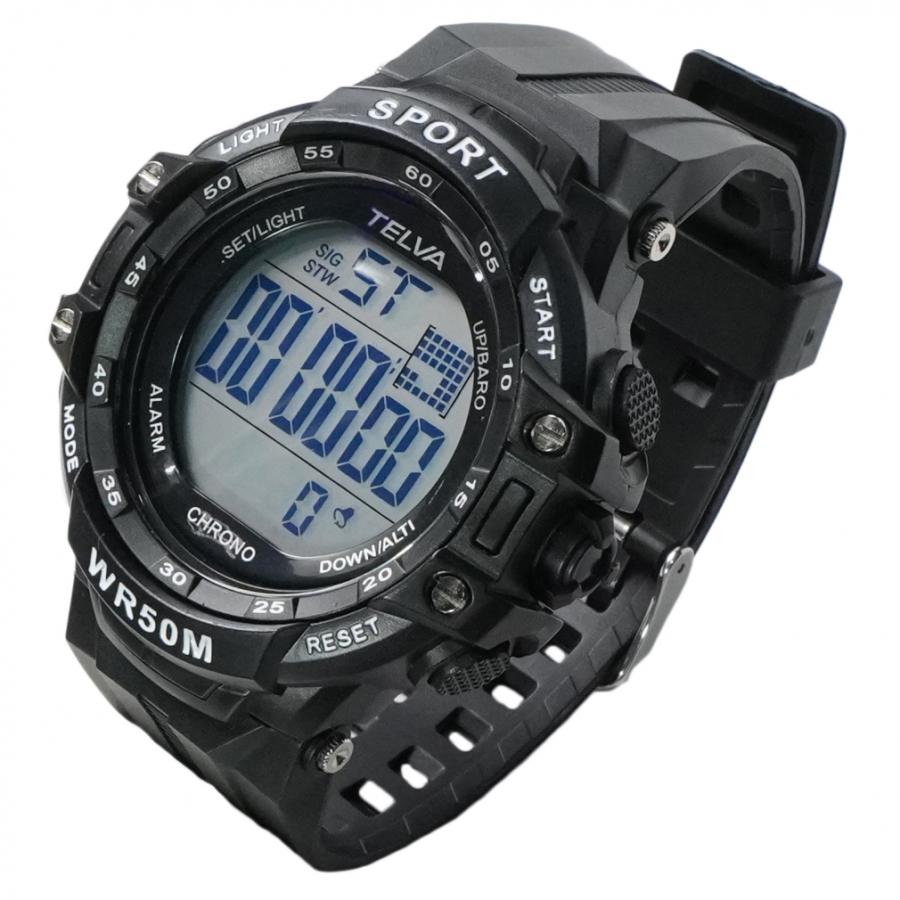 TELVA テルバ ストップウォッチ付きTE-D281-BK TED281 BK 陸上