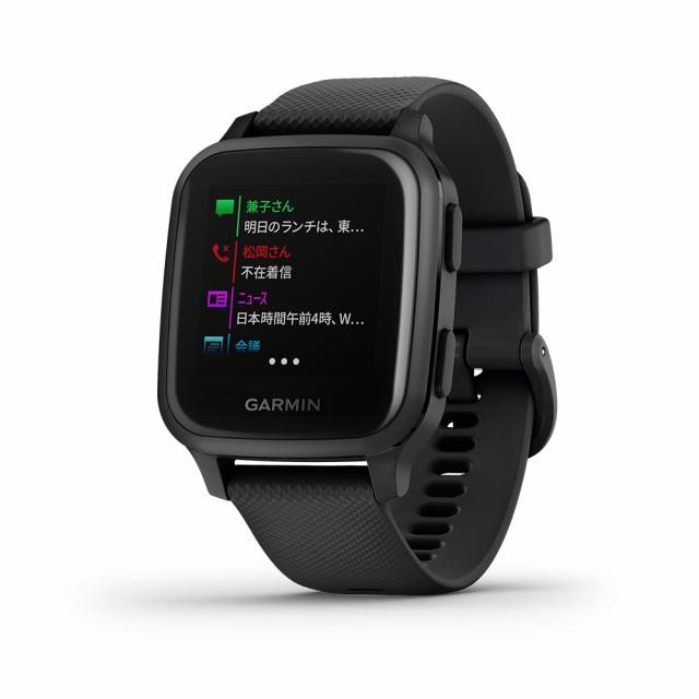 GARMIN VENU SQ ガーミン　スマートウォッチ　ランニング　腕時計 GARMIN ガーミン Venu Sq Music Black/Slate 0100242670