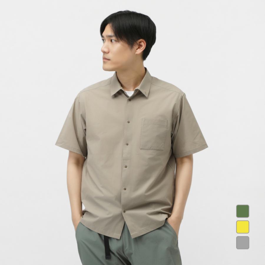 【試着のみ‼️】ALTERNA DUSHIS メンズS半袖シャツ　デサント　カーキ 大人が選ぶべき夏セットアップ】「デサント オルテライン エイティワン