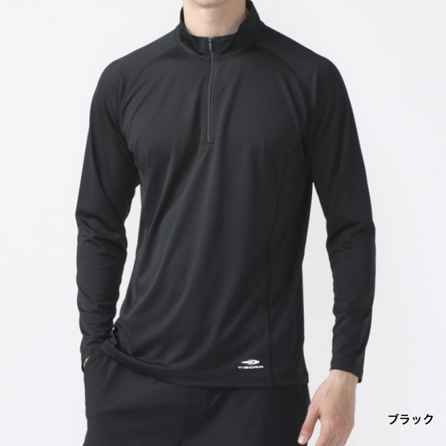 TIGORA ティゴラ メンズ アウトドア 秒乾 R ハーフZIP長袖T