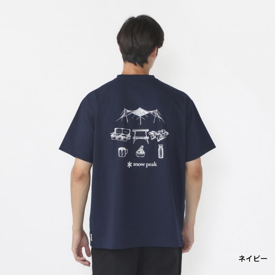 snow peak スノーピーク アウトドア 半袖Tシャツ Gear Printed S