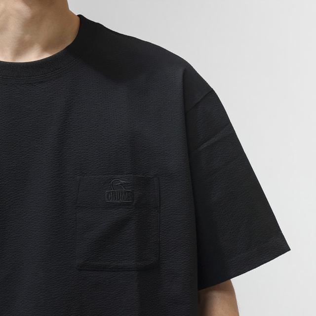 2026春夏 チャムス メンズ アウトドアカジュアル 半袖Ｔシャツ Seerchucker Stretch T-Shirt CH01-2712 K001 : ブラック CHUMS