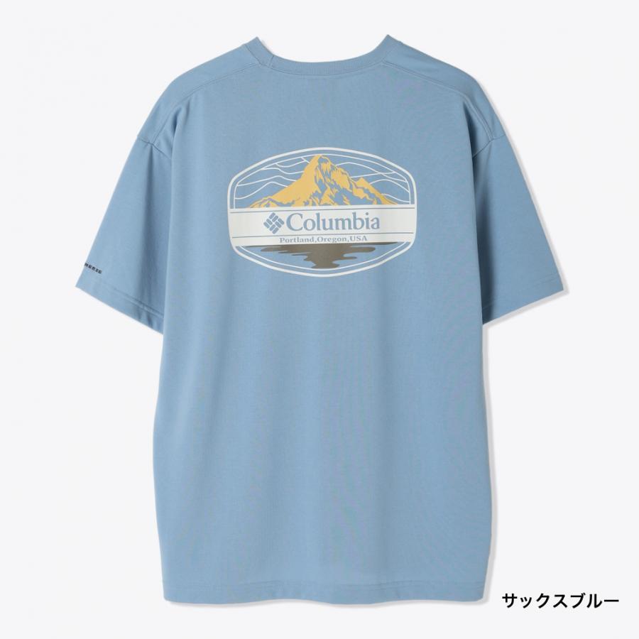2025春夏 コロンビア メンズ アウトドア 半袖Tシャツ サンライズストレイトオムニフリーズゼログラフィックショートスリーブTシャツ PM0950  Columbia