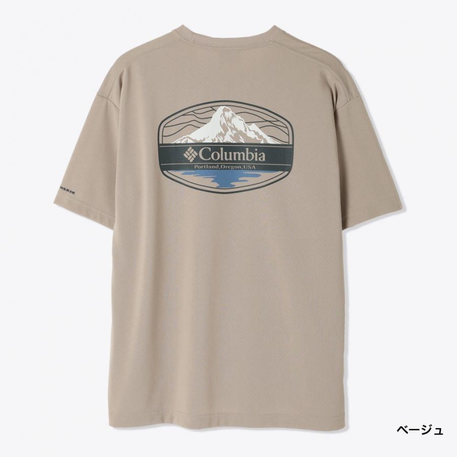 2025春夏 コロンビア メンズ アウトドア 半袖Tシャツ サンライズストレイトオムニフリーズゼログラフィックショートスリーブTシャツ PM0950  Columbia