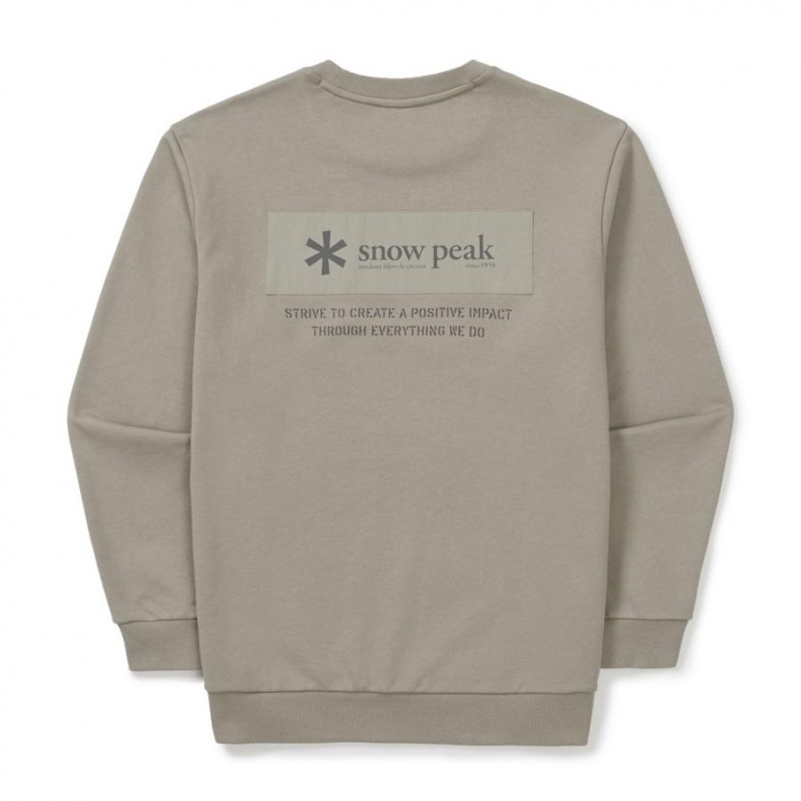 スノーピーク  peak スウェット トレーナー 1 オートミール snow peak（スノーピーク） リサイクルコットンスウェットクルーネック