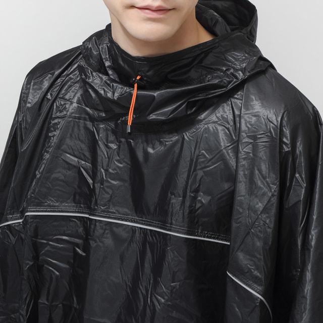 キウ アウトドアカジュアル レインウェア LIGHTWEIGHT COMPACT PONCHO K502-900 : ブラック KiUの画像
