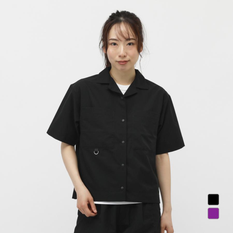 AD2006 archive 丸襟ナイロン半袖ブラウス 黒 ラウンドカラー adidas（アディダス） ブラウス シャツ 「adidas×アルペン限定モデル