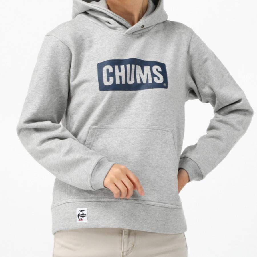 国内外の人気 Logo CHUMS パーカー ウェア アウトドア レディース チャムス Pullover CHUMS グレー×ネイビー : G050 CH10-1302 Parka パーカー