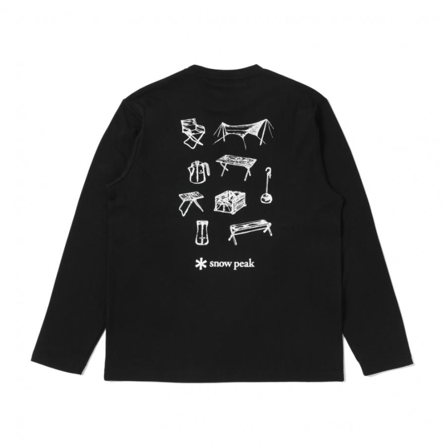  peak（スノーピーク）現状品 アウトドアテー snow peak スノーピーク アウトドア 長袖Tシャツ Gear Printed L