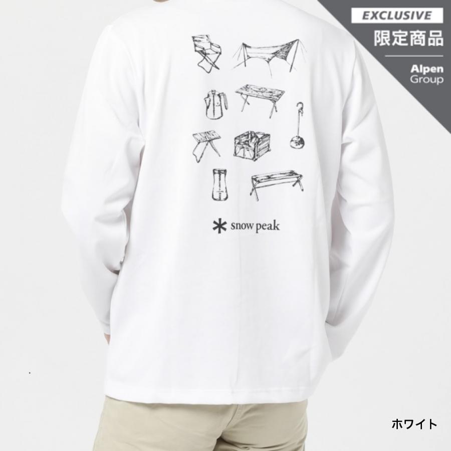 snow peak スノーピーク アウトドア 長袖Tシャツ Gear Printed L