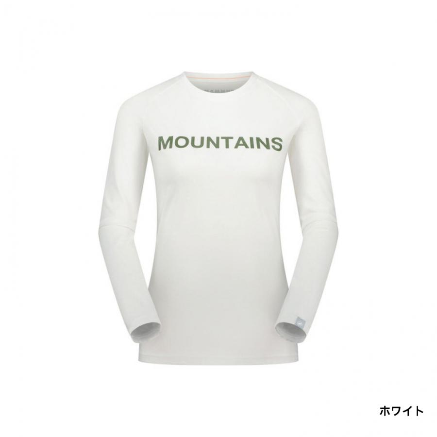 MAMMUT ホワイト Lサイズ　レディース MAMMUT（マムート） レディース 長袖Tシャツ キューディー ロゴ