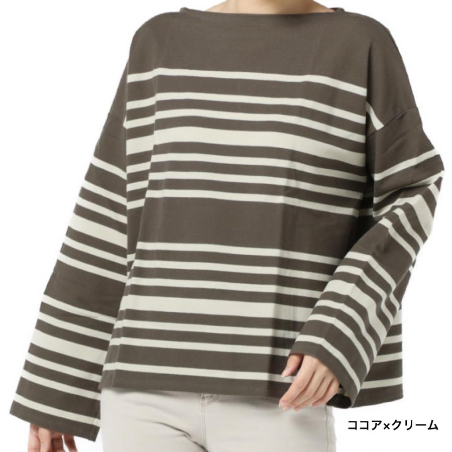 オーシバル レディース アウトドア 長袖Tシャツ RANDOM BORDER