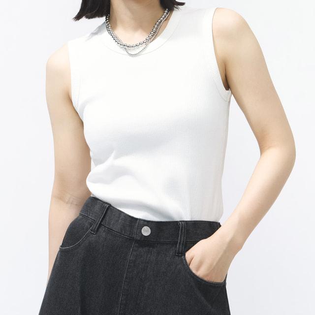 TIGORA（ティゴラ） レディース ノースリーブ シャツ UVカットリブ