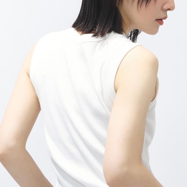 TIGORA（ティゴラ） レディース ノースリーブ シャツ UVカットリブ