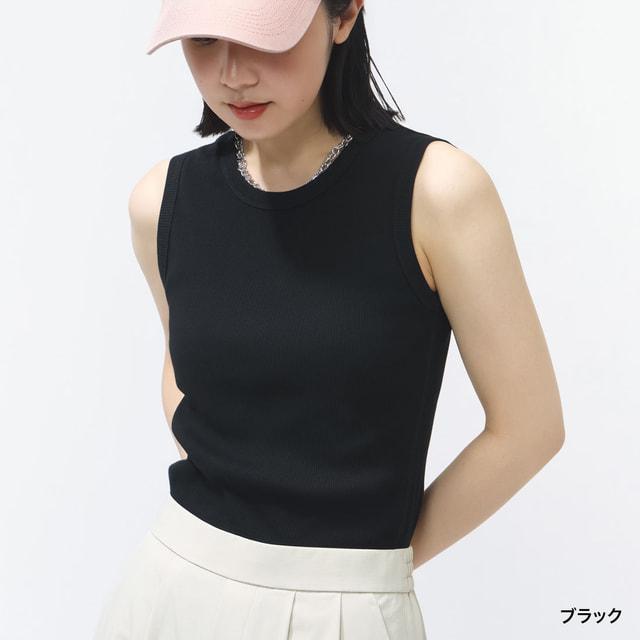 TIGORA（ティゴラ） レディース ノースリーブ シャツ UVカットリブ