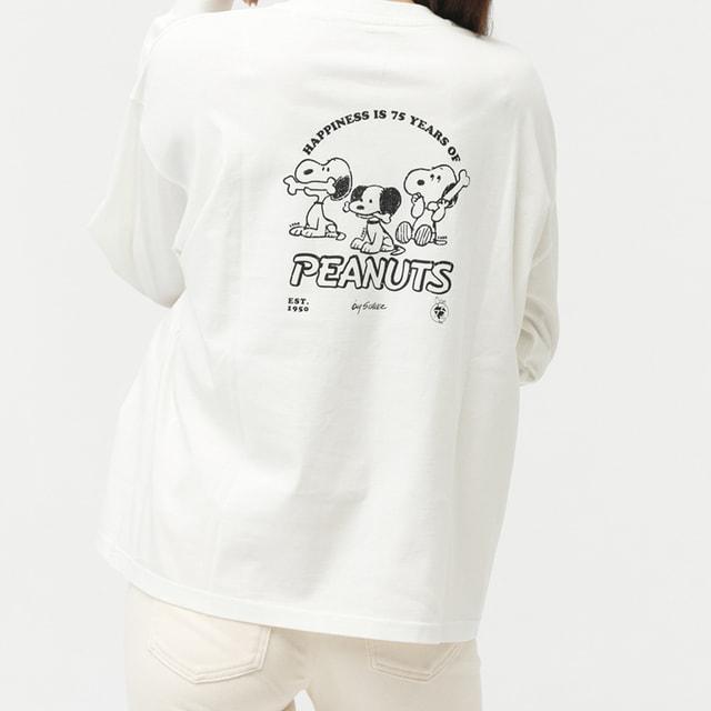 PEANUTS ピーナッツ スヌーピー レディース 長袖 Tシャツ コットン