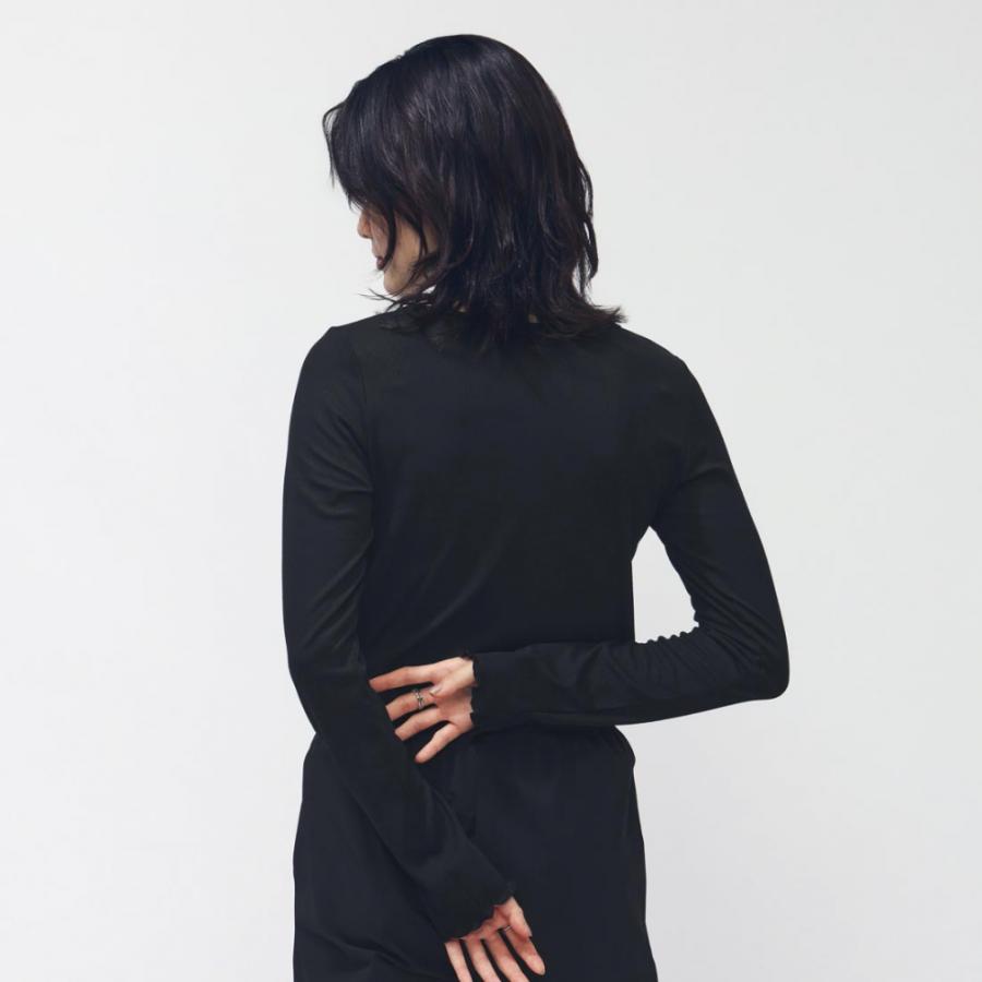 TIGORA（ティゴラ） レディース 長袖 Tシャツ ストレッチリブクルー