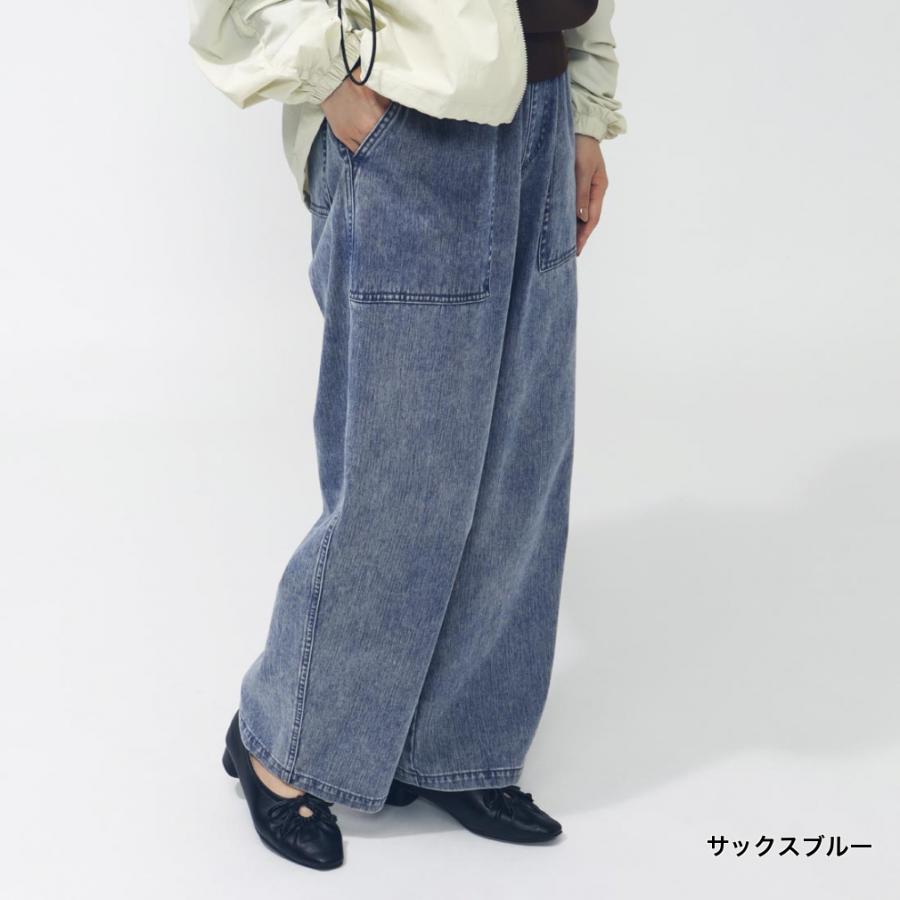 TIGORA（ティゴラ） レディース ロングパンツ デニムワイドパンツ TR