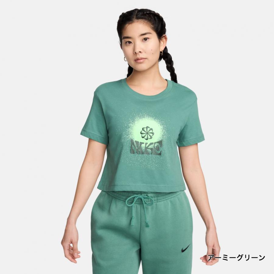 レディース スポーツ 半袖トップス グリーン フィットネスウェア NIKE（ナイキ） レディース 半袖 Tシャツ ウィメンズ NSW OC1 EDAY S