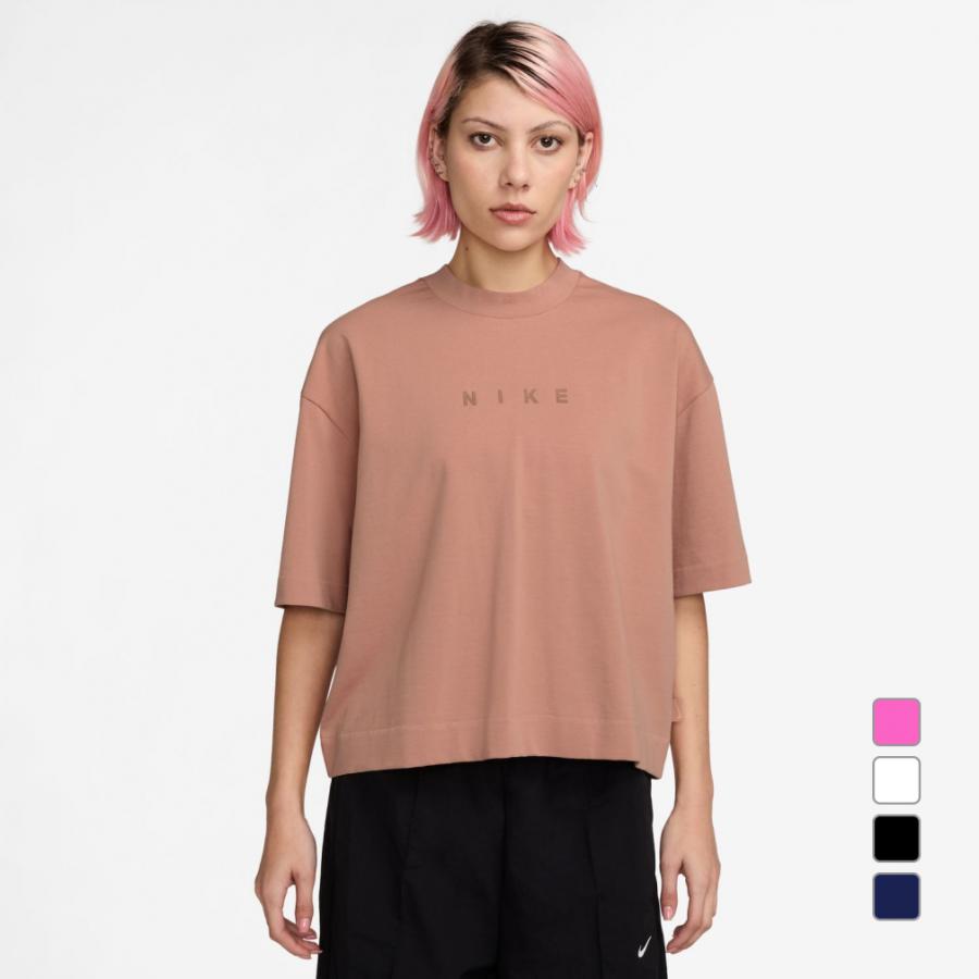 ナイキ レディース Tシャツ 半袖 Nike NSW Boxy T-Shirt - Beige/White おしゃれ ブランド ウィメンズ NIKE（ナイキ） レディース 半袖 Tシャツ ウィメンズ NSW LUXE S/S T