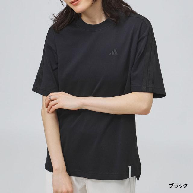  - アディダス M Tシャツ 半袖 人気 完売 スリーストライプス レディース 黒 adidas（アディダス） レディース 半袖 Tシャツ エッセンシャルズ