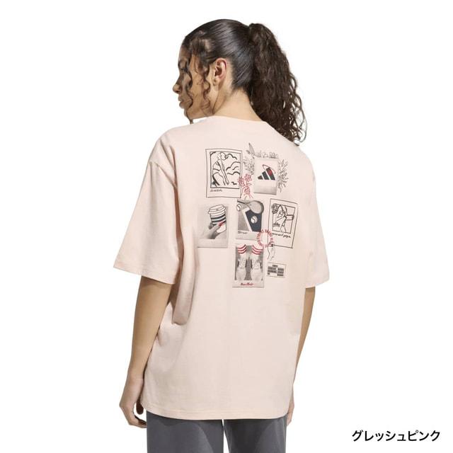 adidas（アディダス） レディース 半袖 Tシャツ ミニ刺しゅう オーバー