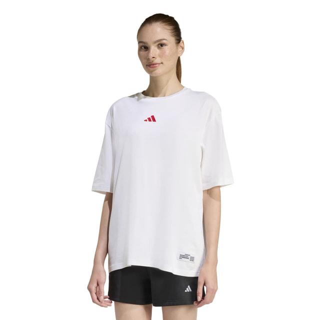adidas（アディダス） レディース 半袖 Tシャツ ミニ刺しゅう オーバー