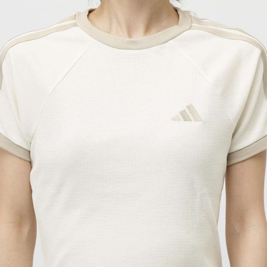 即決歓迎 新品adidasアディダスワッフルTシャツ半袖ポロツLサイズKT adidas WAFFLE SHORT SLEEVE POLO ワンダーホワイト（アディダス