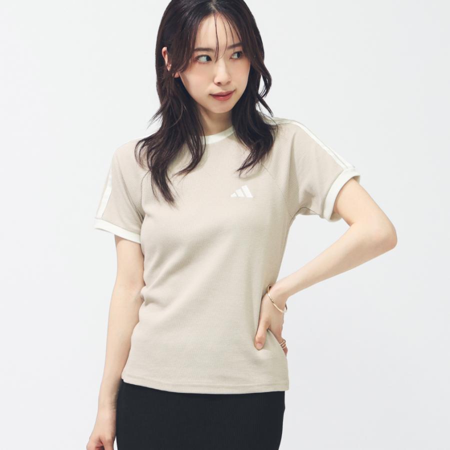 adidas アディダス レディース 半袖 Tシャツ W LUX CA ワッフルTシャツ