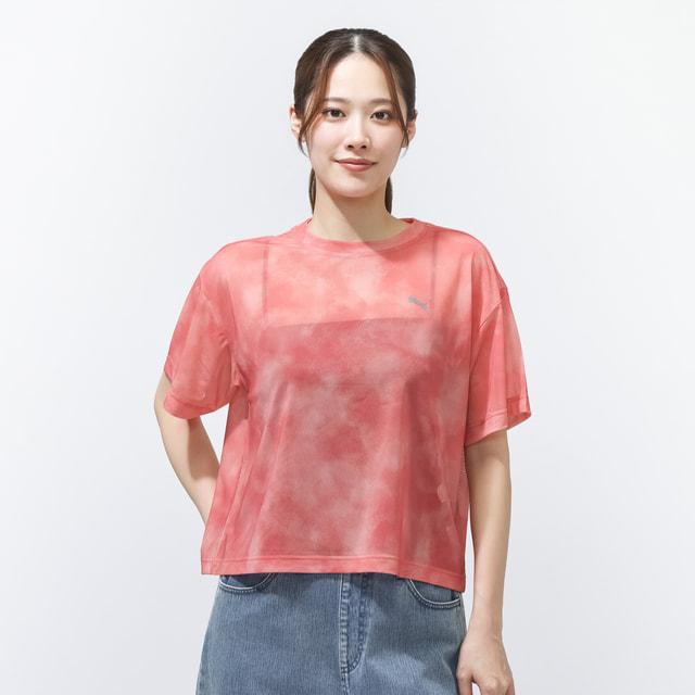 PUMA（プーマ） レディース 半袖 Tシャツ ESS ELEVATED シアー SS AOP