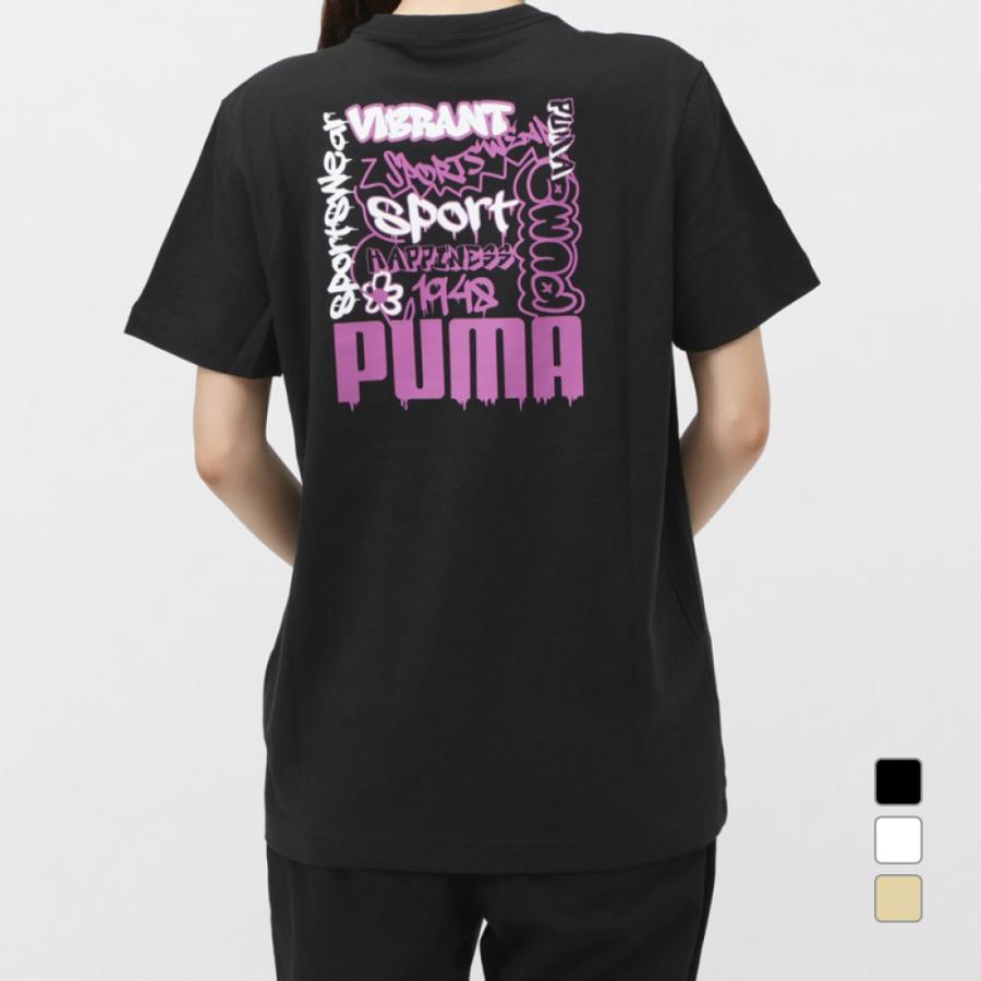 PUMA（プーマ） レディース 半袖 Tシャツ SS コットン バックプリント
