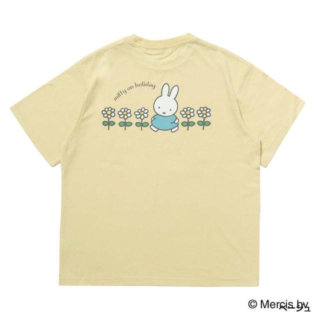 レディース 半袖Tシャツ miffy バックグラフィックTシャツフラワー ALW