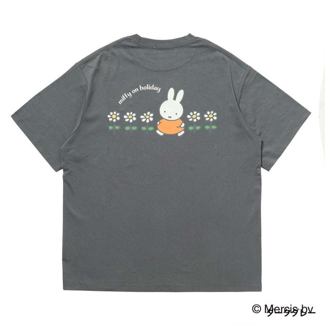 レディース 半袖Tシャツ miffy バックグラフィックTシャツフラワー ALW