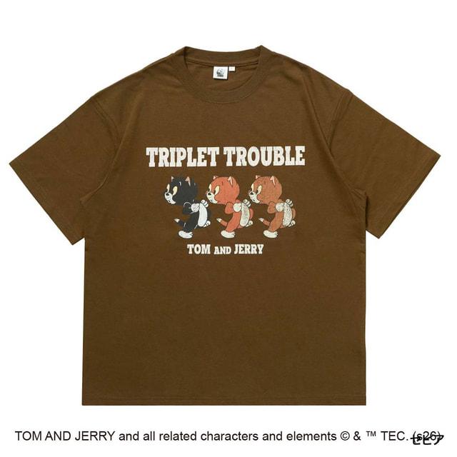 レディース 半袖Tシャツ Tom and Jerry フロントグラフィックT