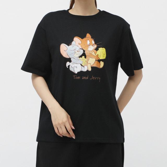 トムとジェリー レディース 半袖 Tシャツ フロントグラフィック