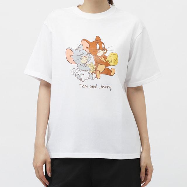 トムとジェリー レディース 半袖 Tシャツ フロントグラフィック
