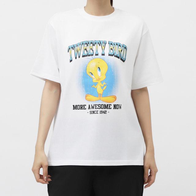 アバンティーズ トゥイーティー   Tシャツ 黄緑 LOONEY TUNES トゥイーティービッグシルエットプリント5分袖Tシャツ