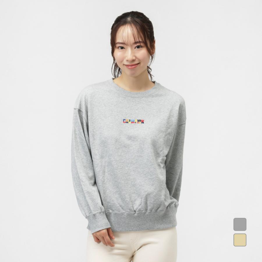 Champion グレー ボタン付きトレーナーレディース M Champion（チャンピオン） レディース スウェット トレーナー CREW