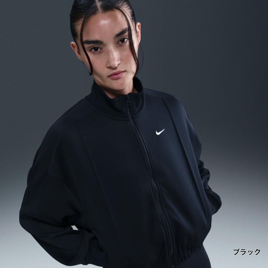 【美品】NIKE ナイキ ロゴ刺繍 ウール混スタジアムジャンパー M ブラック NIKE（ナイキ） レディース スウェット フルジップ ウィメンズ NSW